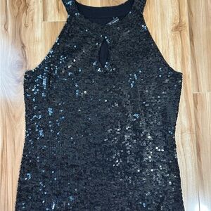 INC International Concepts Black Sequin Halter